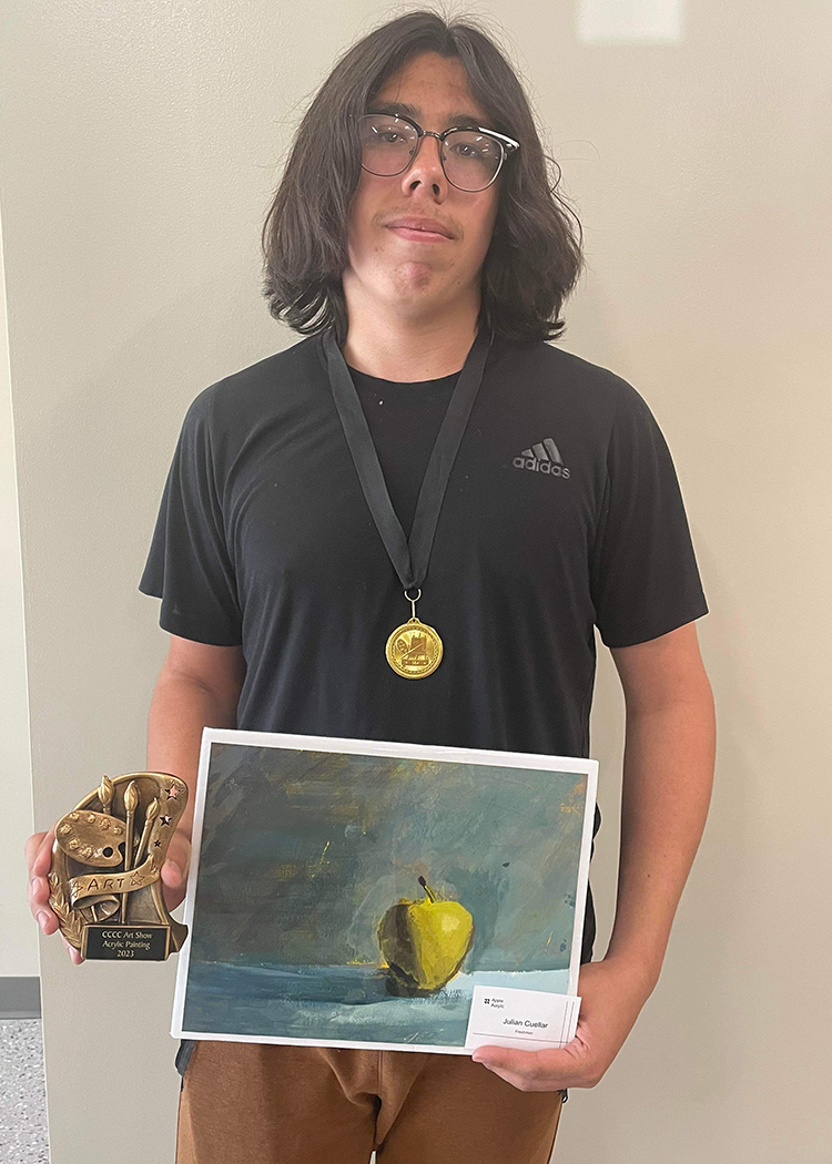 A photo of the painting winner.